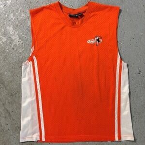Vintage 90s AND1 Basketball Tank Top Mens Large Orange Mesh Streetball Jersey